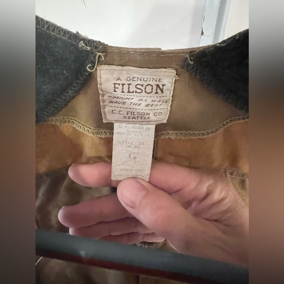 Vintage CC Filson Tin Cloth Hunting Vest - Picture 2 of 3